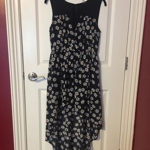 Navy High-Low Dress with Daisies